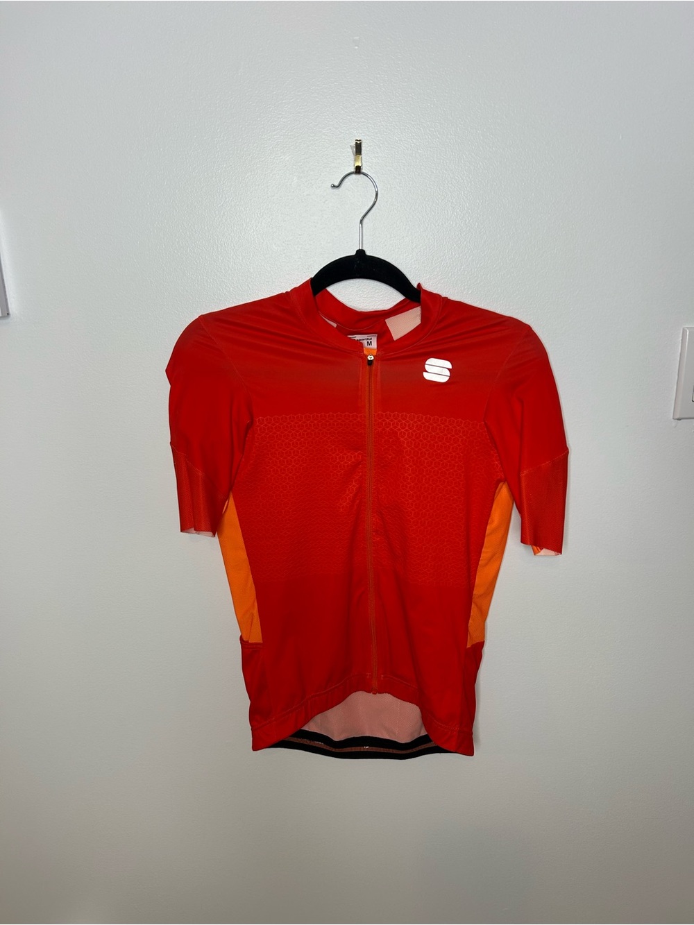 Beautiful Women's Red Cycling Jersey with Orange Side Panels by Sportful❤️M
